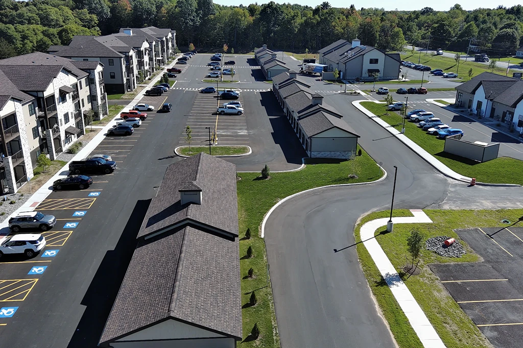 Clay Marketplace featuring David's Landing Apartments Aerial Shot