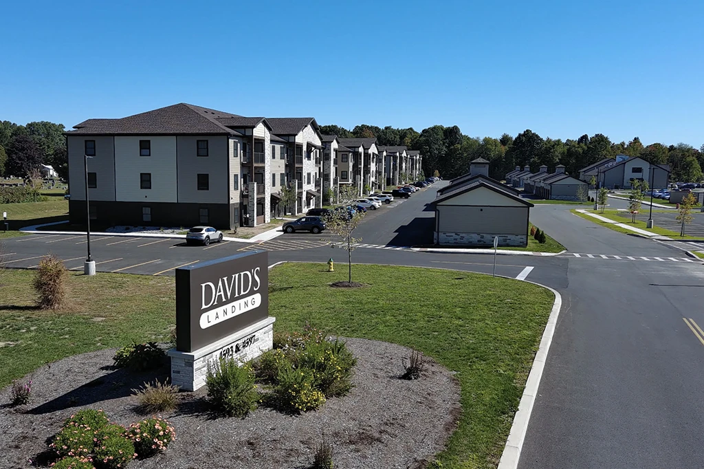 Clay Marketplace featuring David's Landing Apartments Aerial Shot