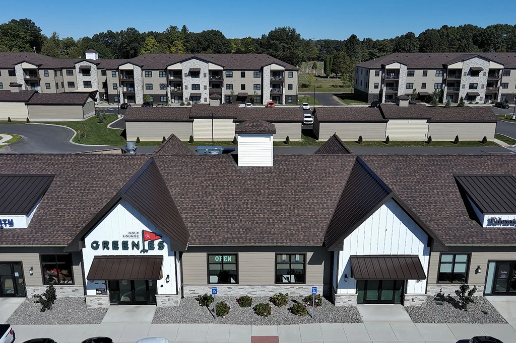 Clay Marketplace featuring David's Landing Apartments Aerial Shot